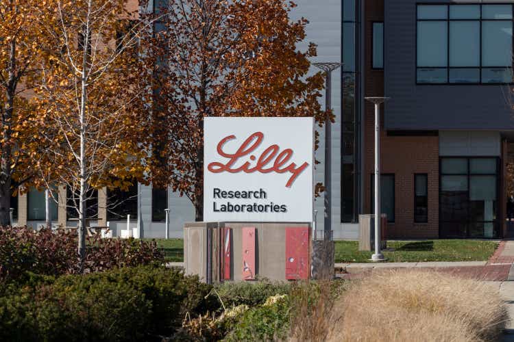 Eli Lilly and Company World Headquarters. Lilly makes Medicines and Pharmaceuticals.