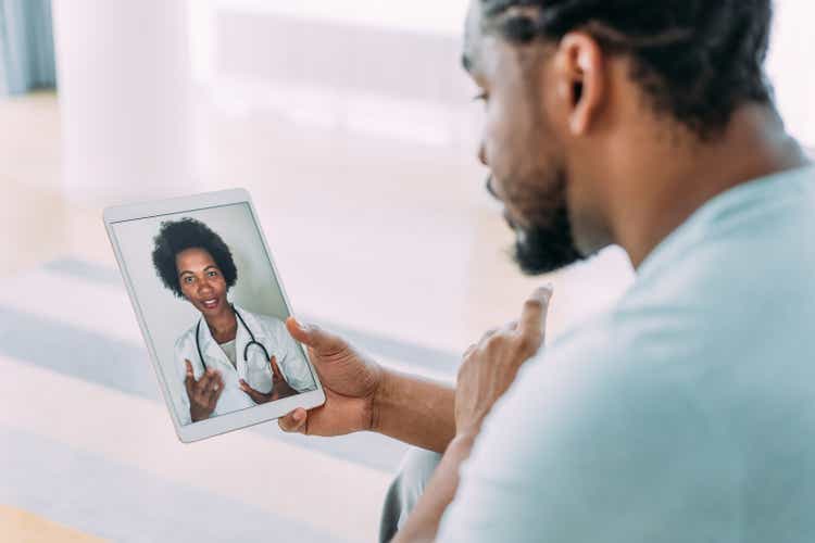 Video call with doctor.