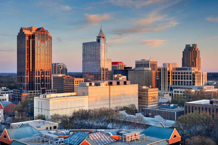 Raleigh, North Carolina, USA Downtown City Skyline