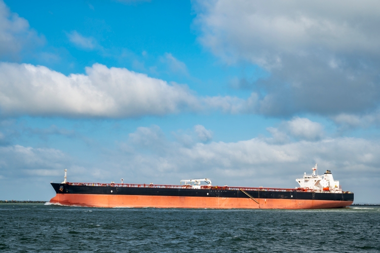 Oil tanker heading for open sea