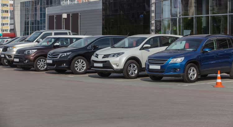 Cars For Sale Stock Lot Row.