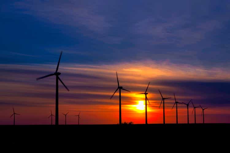 Iowa Wind Farm at Sunset