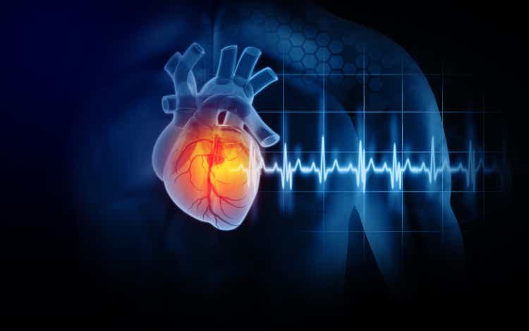 Heart attack and heart disease. 3d illustration