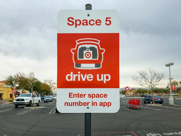 Red drive up deliver sign for Target