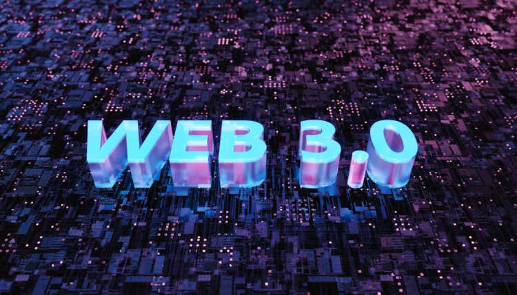 WEB 3.0 sign on a futuristic electronic board
