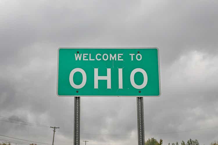 Ohio State Line Highway Sign