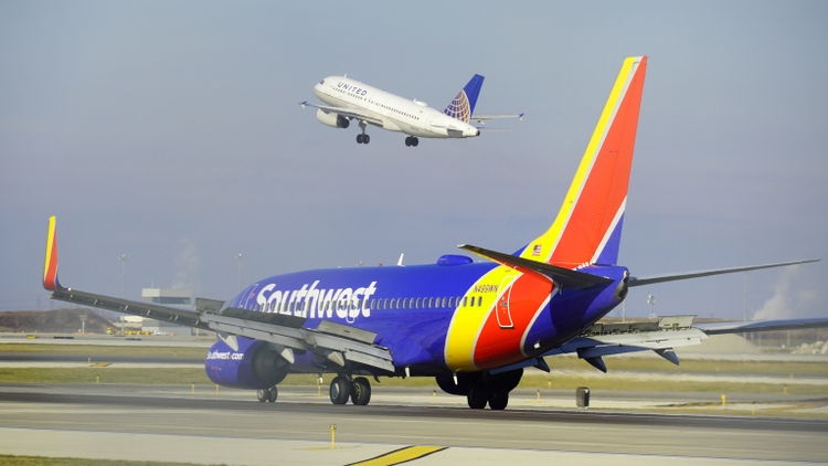 Southwest Airlines Boeing 737 Taxis on the Runway At O"Hare