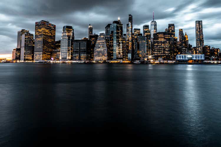 Manhattan cityscape captured with long exposure technique