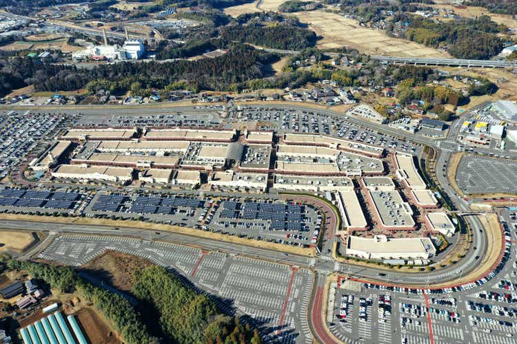 Aerial view of outlet mall