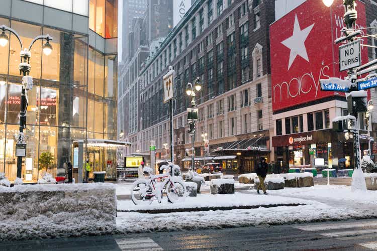Sixth avenue after snow storm in New York City