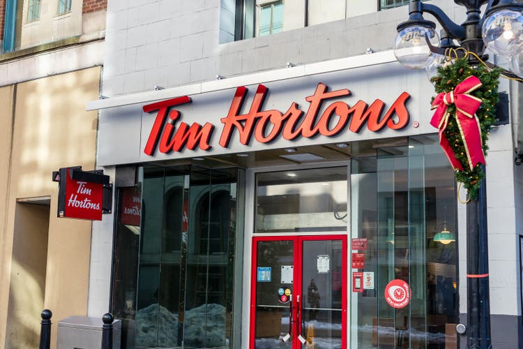 Tim Hortons restaurant in downtown of Ottawa, Canada.