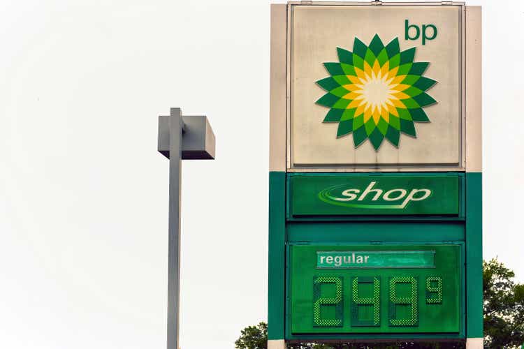 BP gas station sign