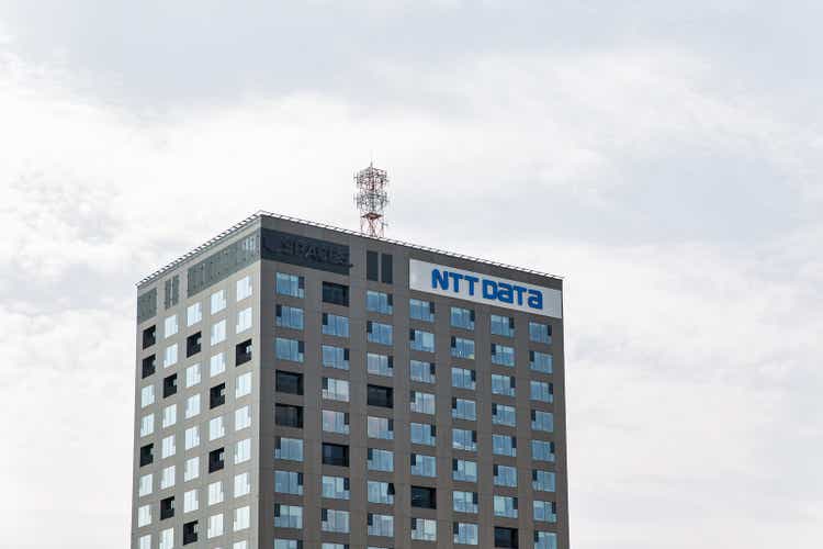 NTT Data office building in Bucharest downtown, Romania.