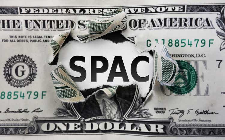 SPAC - Special Purpose Acquisition Corporation -- the text on the dollar bill is torn