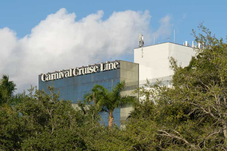 Carnival Cruise Line headquarters building in Miami, Florida, USA.