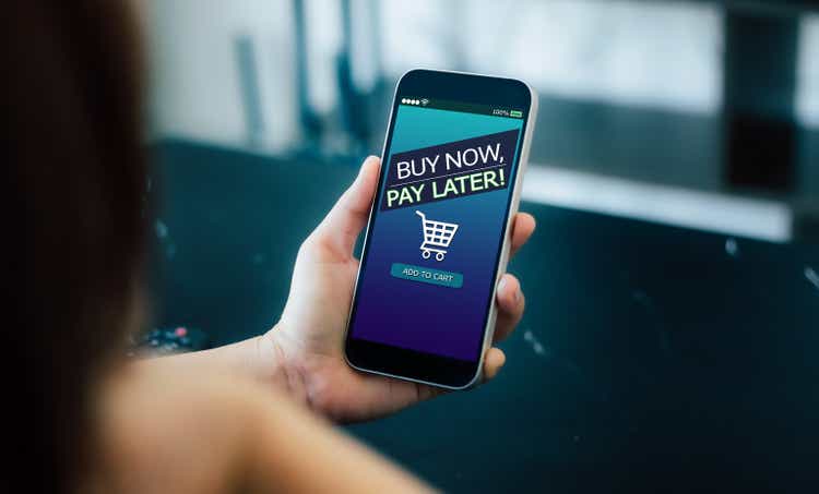 BNPL Buy now pay later online shopping concept.