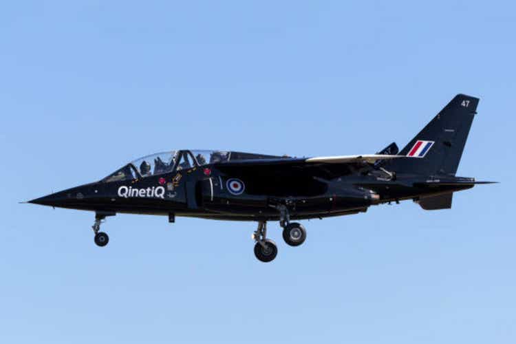 Royal Air Force Dassault-Dornier Alpha Jet A on approach to land at Fairford.