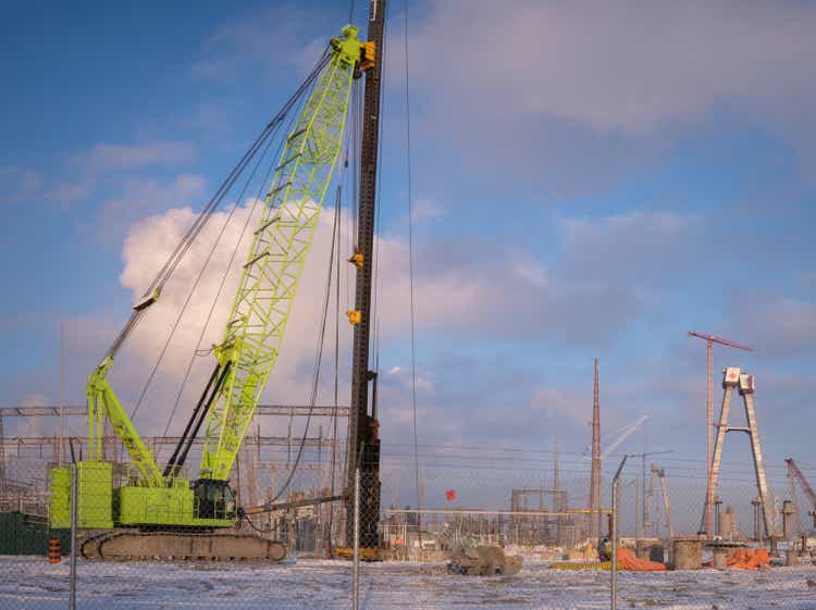 Gordie Howe International Bridge Under Construction - Dawn