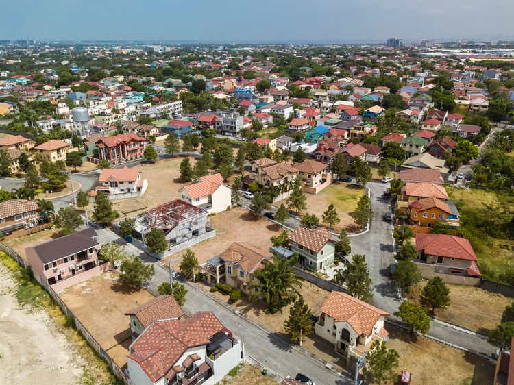 Aerial of a suburban area in Bacoor, Cavite, Philippines.
