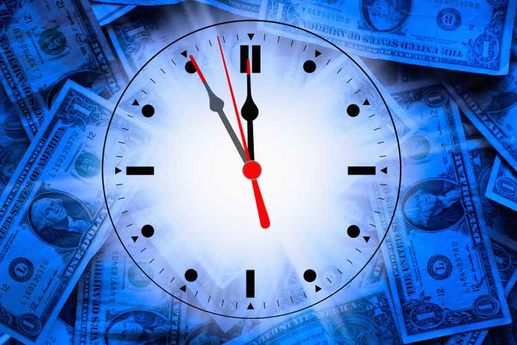 Finance and economy concept of clock face and money