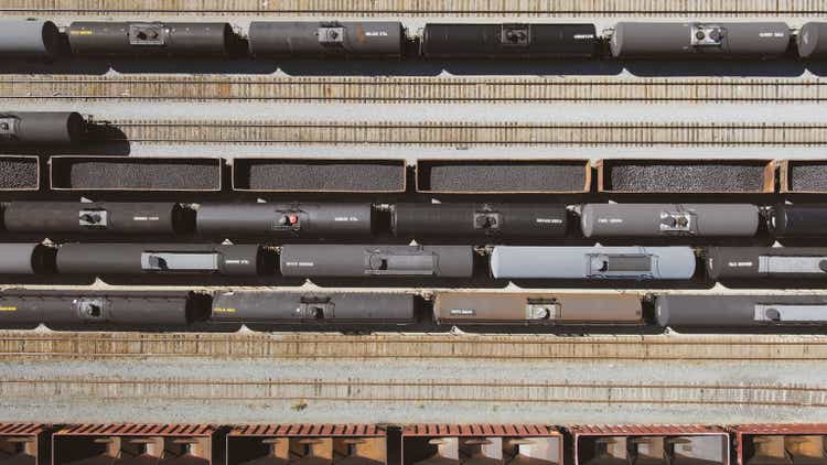 Aerial View of a Train Depo