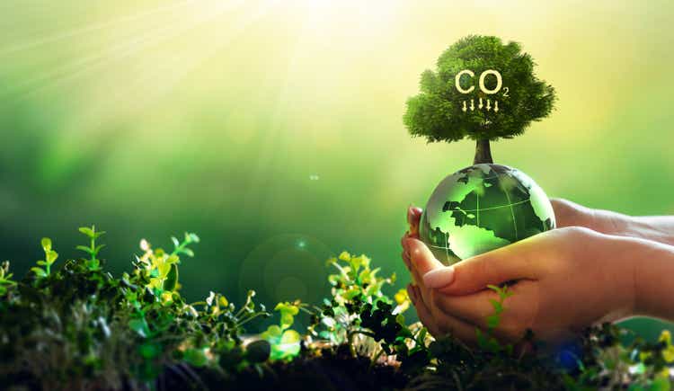 Renewable energy-based green businesses can limit climate change and global warming. Clean and environmentally friendly environment without carbon dioxide emissions.Reduce CO2 emission concept.