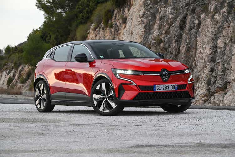 Electric car Renault Megane E-Tech on a road