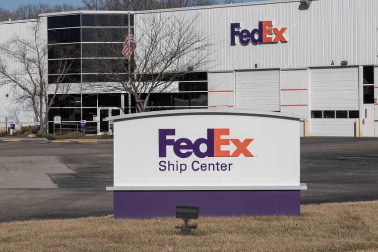 FedEx ship center. Federal Express is a worldwide delivery company.