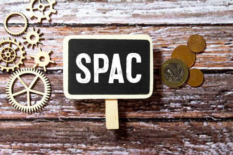 SPAC, special purpose acquisition company symbol. Words SPAC