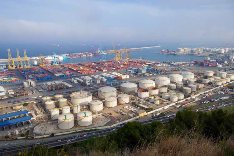 Industrial port in Barcelona with Enagas, Transfesa, Ecoimsa and Relisa decks