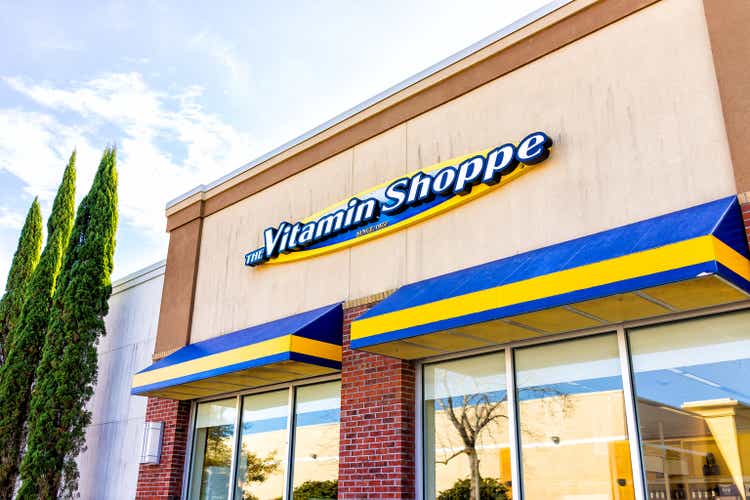 The Vitamin Shoppe shop store sign in South Carolina selling health supplements