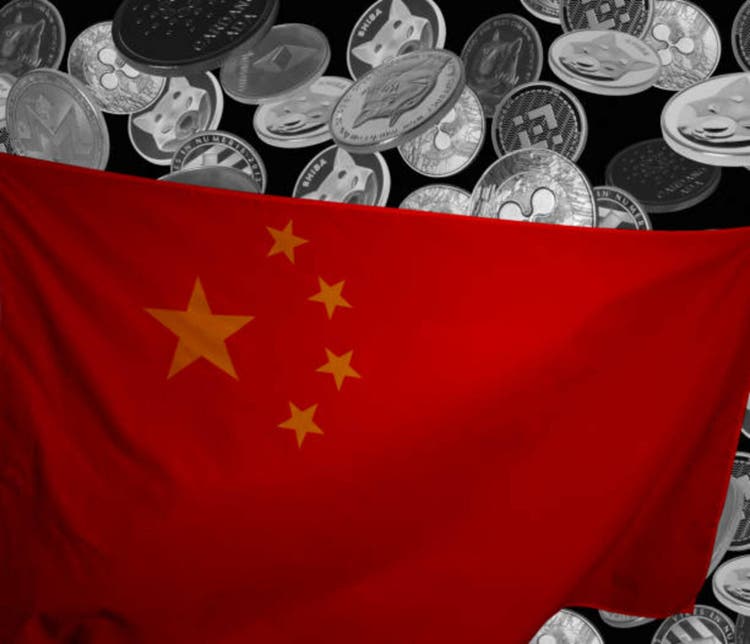 Flag of China and cryptocurrencies