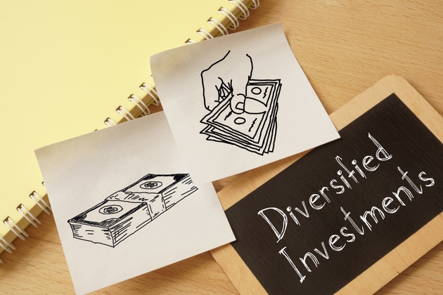 Diversified investments is shown on the business photo using the text