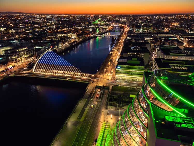 Dublin city at night