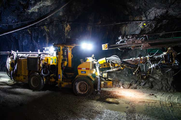 Jumbo Drill Posing at Underground Mine.