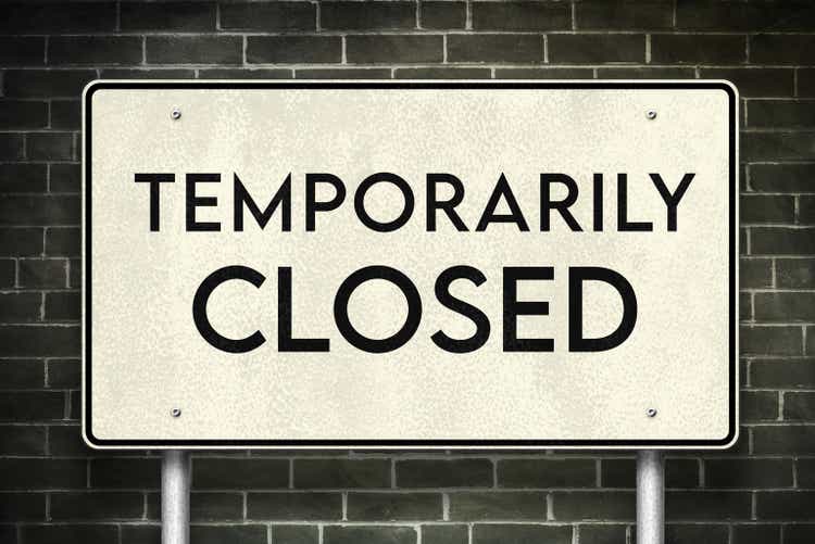 Temporarily Closed road sign information