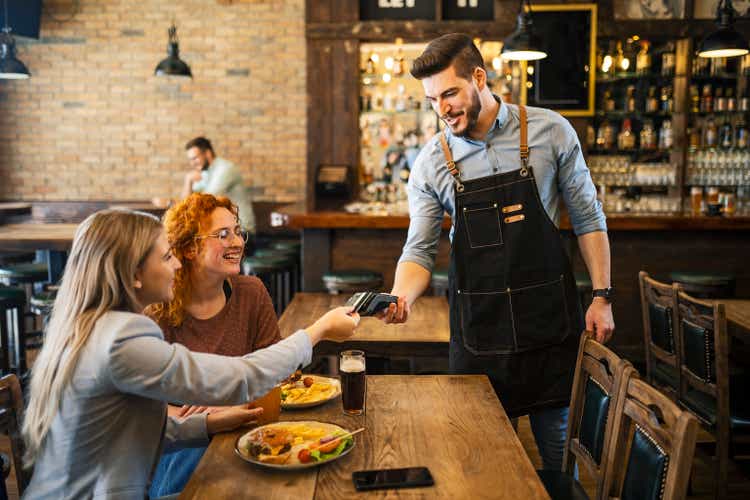 Contactless payment for meal in restaurant