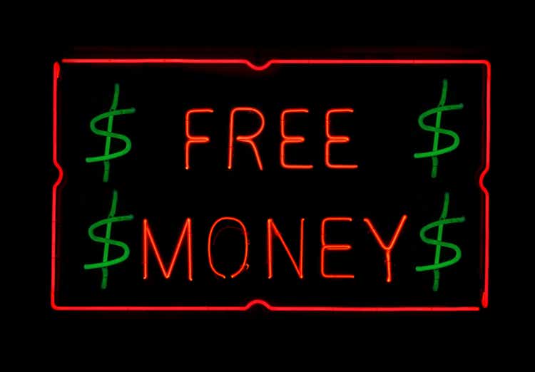 Neon Free Money Sign With Dollar Symbol