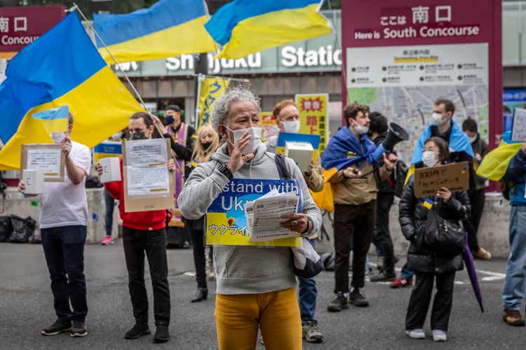 Demonstrations Continue In Tokyo Against Russia"s Invasion Of Ukraine