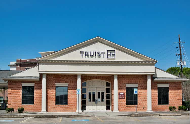 Truist Financial bank exterior in Houston, TX.