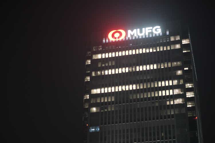 Mitsubishi UFJ Financial Group (<span class='ticker-hover-wrapper'>NYSE:<a href='https://seekingalpha.com/symbol/MUFG' title='Mitsubishi UFJ Financial Group, Inc.'>MUFG</a></span>) office building at night
