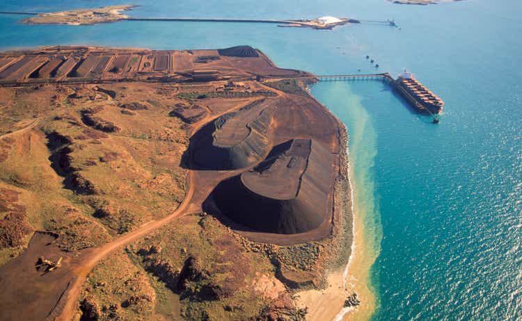Loading iron Ore on a ship at Dampier.