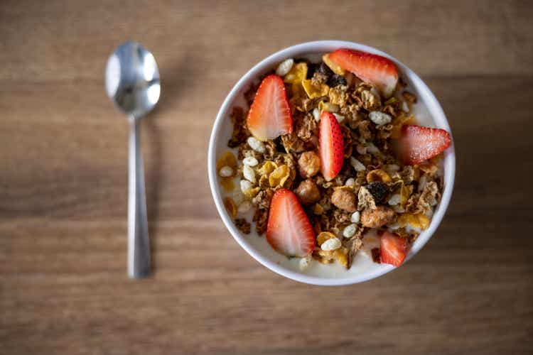 Healthy bowl of parfait - breakfast concept