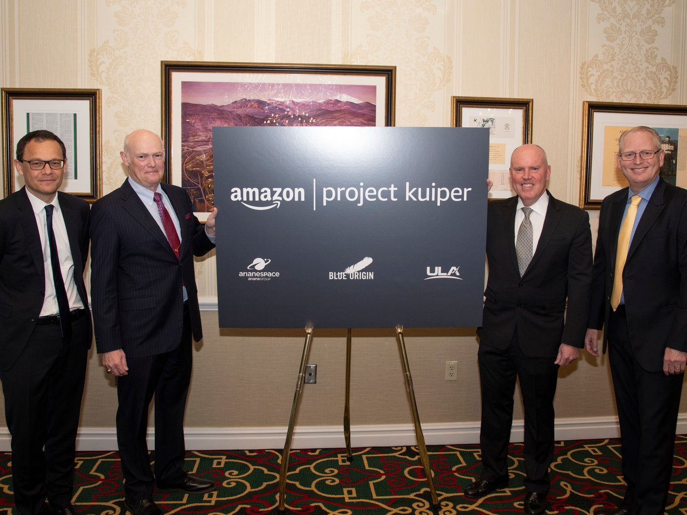 signs rocket deal with Blue Origin, Arianespace, ULA for Project  Kuiper internet satellites