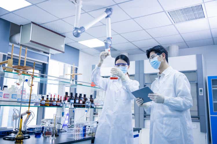 Asian scientists working at the laboratory
