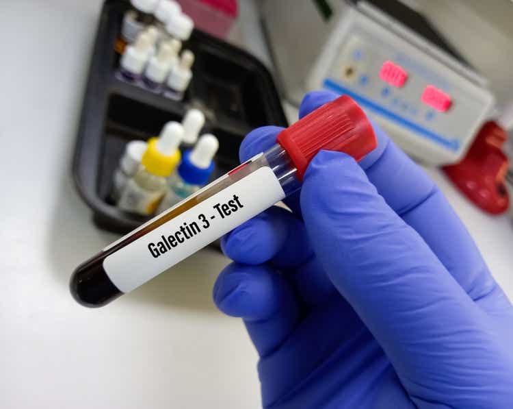 Blood sample for Galectin-3 test, diagnosis of cardiovascular disorder