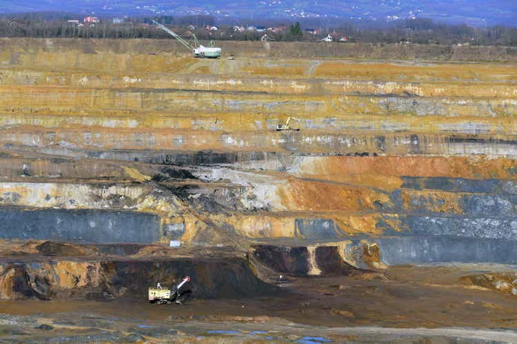 Large open pit mine for ore mining and exploitation