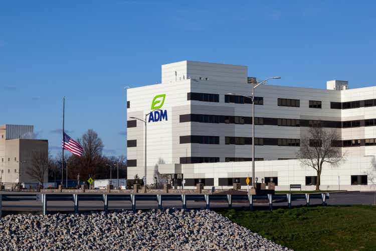 ADM office building at their facility in Decatur, Illinois, USA.