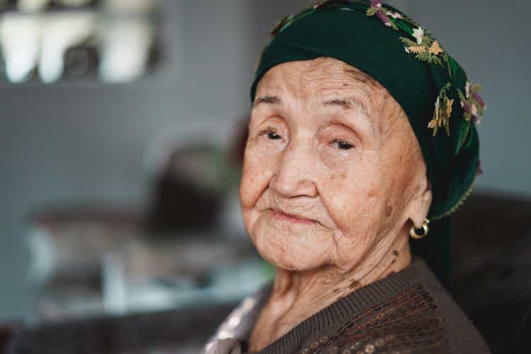 Portrait of a 96 years old healthy senior woman