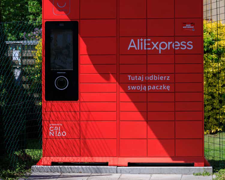 AliExpress parcel locker in Poznan city, Poland.